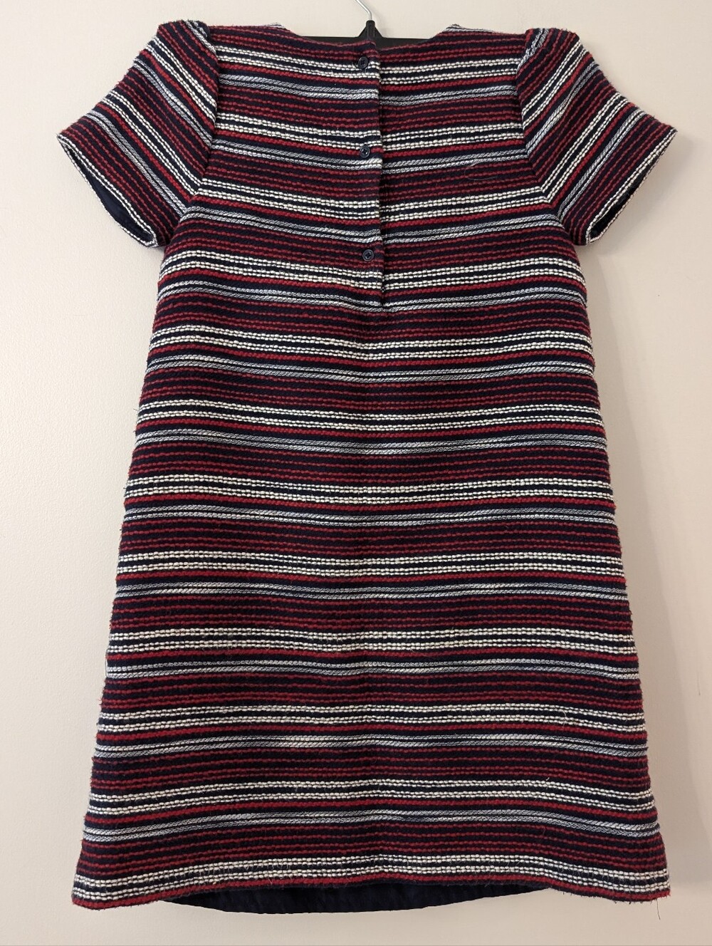 Janie and Jack Navy and Red Boucle Dress with pockets - Picture 5 of 6